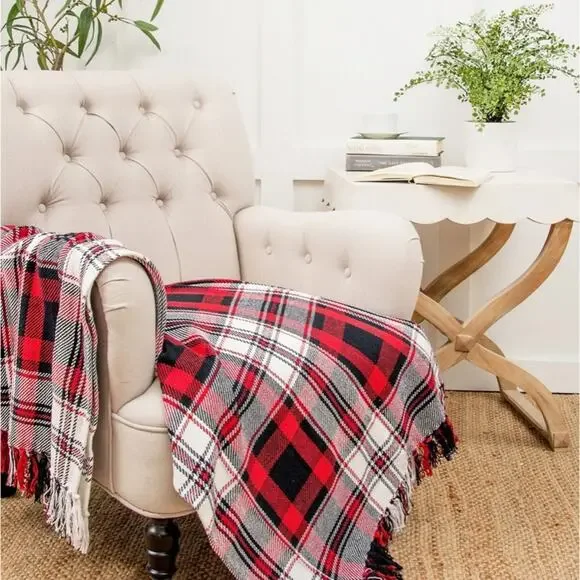 New In Package C And F Home Plaid Fringed Fireside Throw 50X60”
